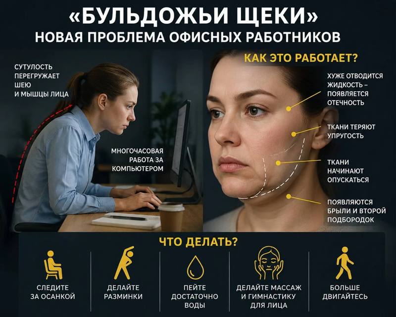 🧑‍💻 Офис может подарить не только зарплату, но и «бульдожьи щёки»