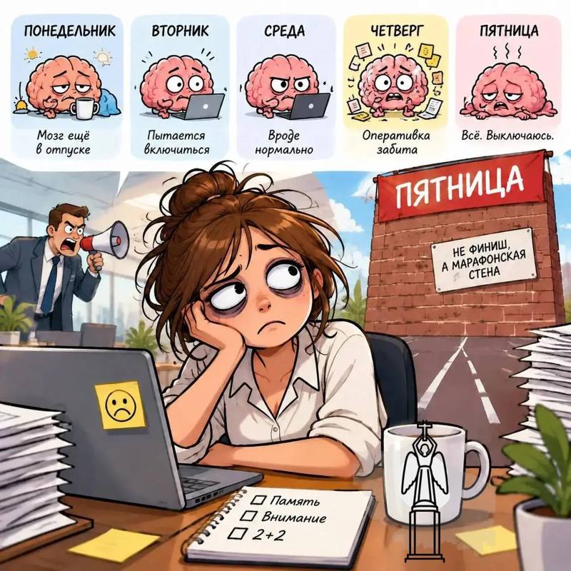 🙄Пятница — это не финишная прямая, а марафонская стена