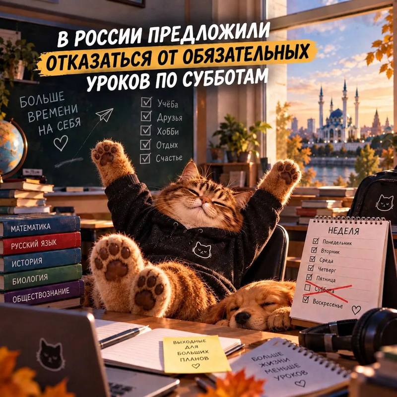 ​📚 В России предложили отказаться от обязательных уроков по субботам
