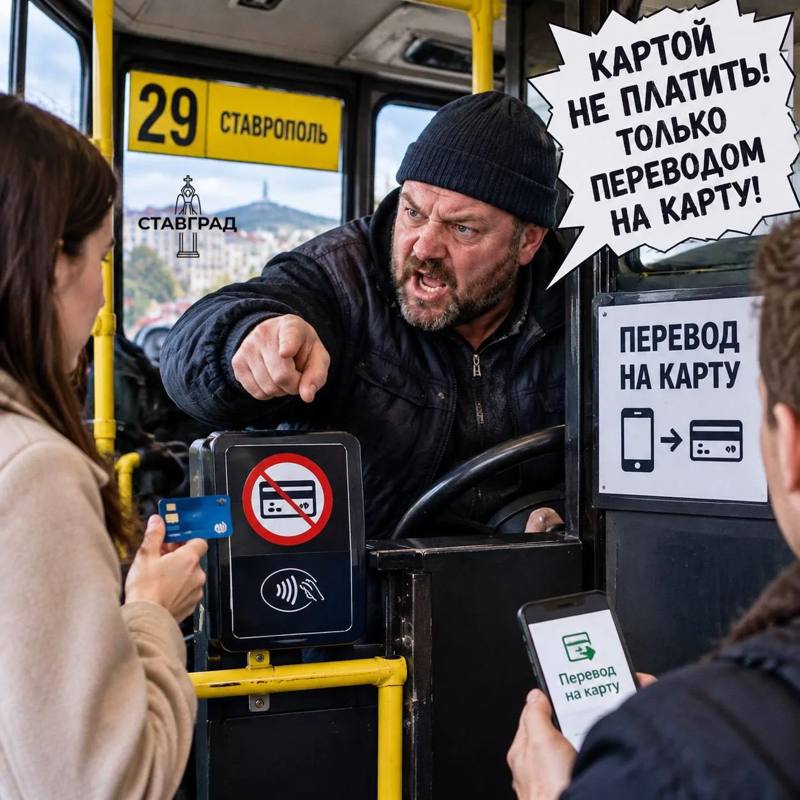 🤔«Бумажный король» маршрута №29: в Ставрополе водитель объявил войну банковским картам