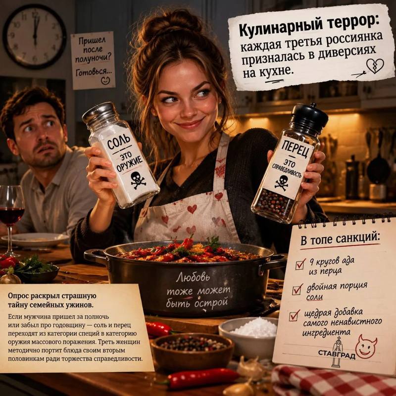 😱Кулинарный террор: каждая третья россиянка призналась в диверсиях на кухне