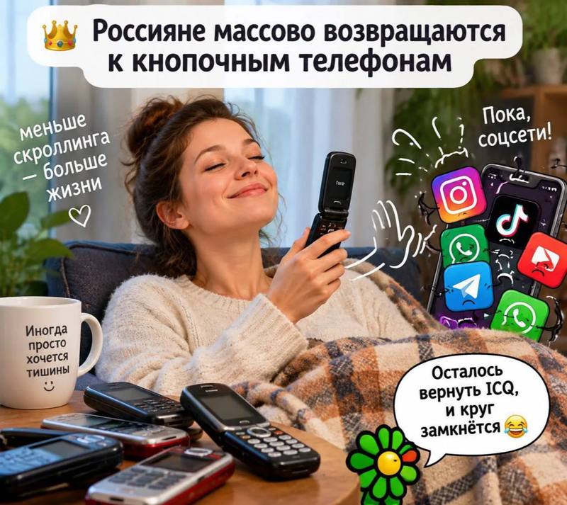 ​👑 Россияне массово возвращаются к кнопочным телефонам