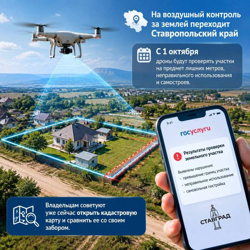 🛸На воздушный контроль за землей переходит Ставропольский край