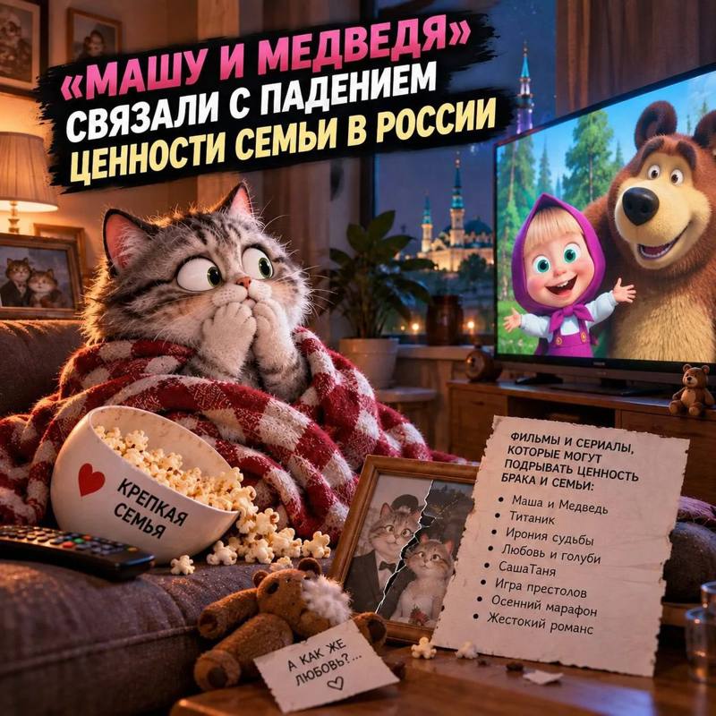 ​😳 «Машу и Медведя» записали в угрозу семейным ценностям в России