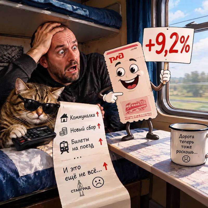 📈С 1 октября поездка станет чуть дороже: билеты в плацкарте и общих вагонах вырастут в цене на…