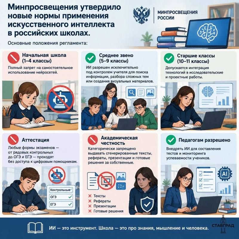 Минпросвещения утвердило новые нормы применения искусственного интеллекта в российских школах