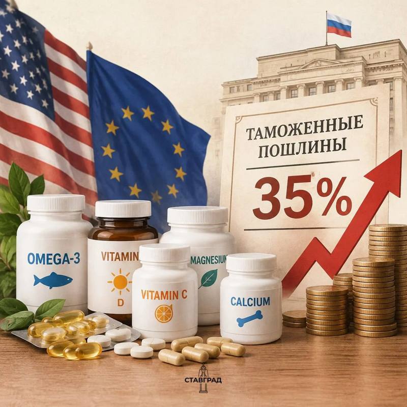 С 1 октября импортные витамины и БАДы из недружественных государств подорожают до рекордных…