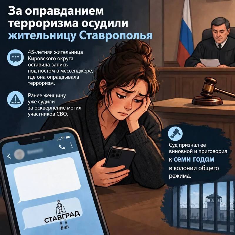 За оправданием терроризма осудили жительницу Ставрополья