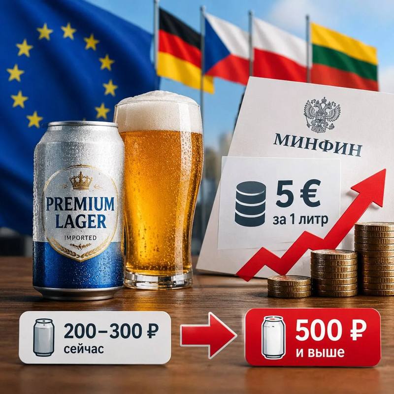 Цены на импортное пиво из ЕС могут вырасти более чем вдвое из-за инициативы Минфина