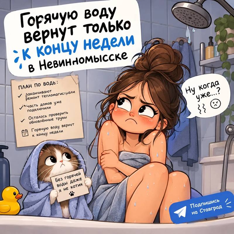 Горячую воду вернут только к концу недели в Невинномысске