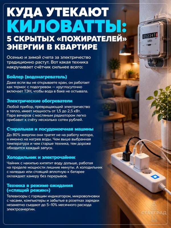 Пять скрытых «пожирателей» электричества: почему растут счета за свет